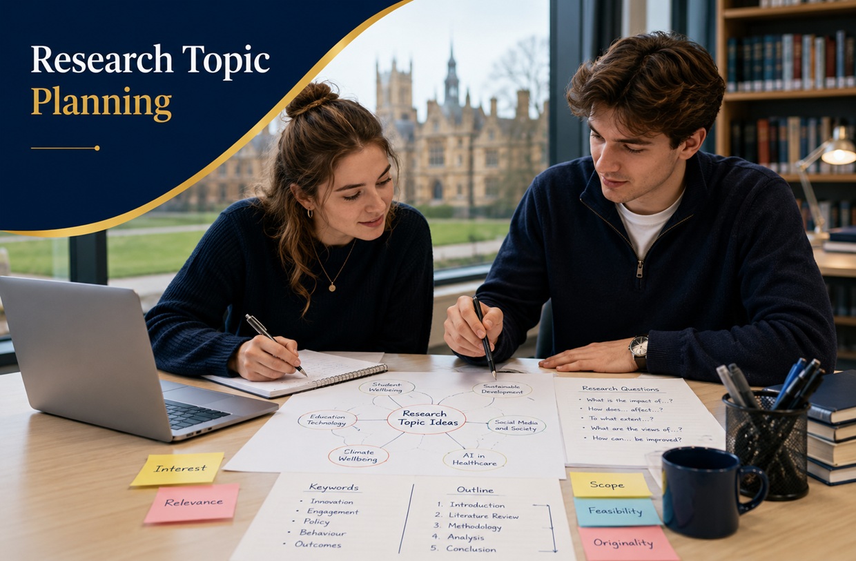 Research topic planning support for UK students