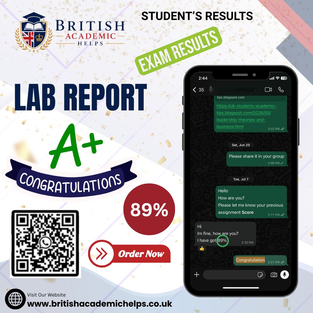 Laboratory report student result showing 89 percent
